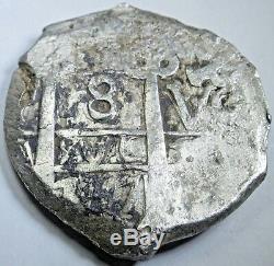 1767 Spanish Bolivia Silver 8 Reales Old Antique Colonial Dollar Pirate Cob Coin