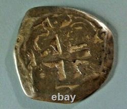 1768 Spanish Silver 8 Reales Genuine Antique Colonial Pirate Four Bit Cob Coin