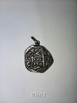 1774 2 Reales Coin Potosi Bolvia Silver Cob coin