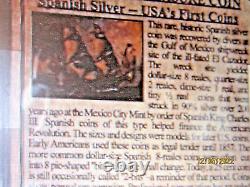 1783 8 Reale Spanish Silver Pillar Dollar Shipwreck coin in official holder