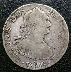 1792 FM Mexico 4 Reale Milled Bust King Charles IIII US Colony Silver Cob Coin