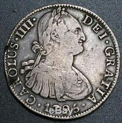 1795 FM Mexico 8 Reale Milled Bust Colonial Piece Of Eight Silver Round Cob Coin