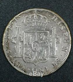 1808 PJ Bolivia 8 Reale Milled Bust Charles IIII Colony Cob Silver Potosi Coin