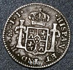 1817 JJ Mexico 1/2 Real Milled Bust King Ferdinand VII Silver Round Cob Coin