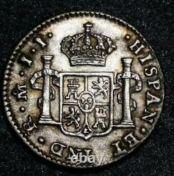 1819 JJ Mexico 1/2 Real Milled Bust King Ferdinand VII Silver Round Cob Coin