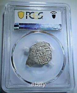 1 OF 1 PCGS AU-55 1600s Spanish Silver 2 Reales Two Bits Pirate Cob Coin