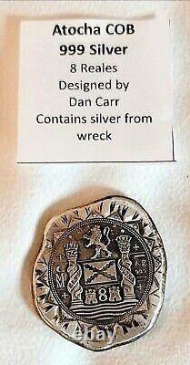 1 oz. 999 Fine Silver Hand Crafted Spanish 8 Reales Cob, design by Dan Carr