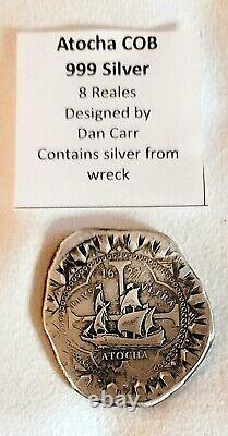 1 oz. 999 Fine Silver Hand Crafted Spanish 8 Reales Cob, design by Dan Carr