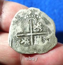 2 Real Silver Spanish Land Treasure Date Circa 1556-98