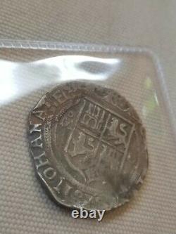 4 Reales Mexico O, Early Silver Pre-cob Coin, 14.1g Carlos y Juana Charles I
