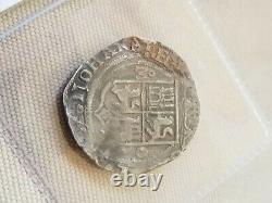 4 Reales Mexico O, Early Silver Pre-cob Coin, 14.1g Carlos y Juana Charles I