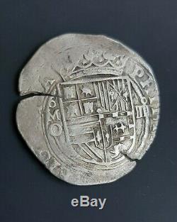 4 Reales Philip ll Cob Mexico Silver 1564-1567 Assayer O Ceca M