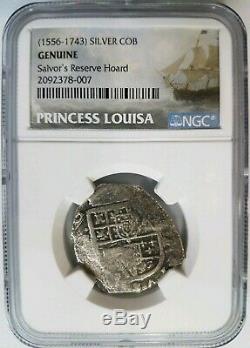 4 Reales Princess Louisa Shipwreck NGC Silver COB Sunken Treasure Salvor's Hoard
