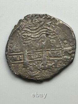 8 Reales Cob Coin Maravedis Shipwreck Spanish 1654 Philip IV RARE FULL DATE