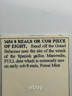8 Reales Cob Coin Maravedis Shipwreck Spanish 1654 Philip IV RARE FULL DATE
