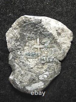 8 Reales Cob Coin, Spice Islands Shipwreck (Unique shape RARE, Nice Shield, OMD)