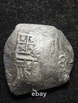 8 Reales Cob Coin, Spice Islands Shipwreck (Very Nice Cross & Shield, 8 mark)