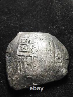 8 Reales Cob Coin, Spice Islands Shipwreck (Very Nice Cross & Shield, 8 mark)