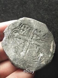 8 Reales Cob Coin, Spice Islands Shipwreck (Very Nice Cross & Shield, OMD)