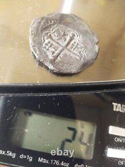 8 Reales Cob Coin, Spice Islands Shipwreck (Very Nice Cross & Shield, OM, Coral)