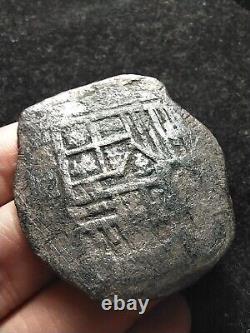8 Reales Cob Spanish Coin, Spice Islands Shipwreck (Very Nice Cross & Shield)