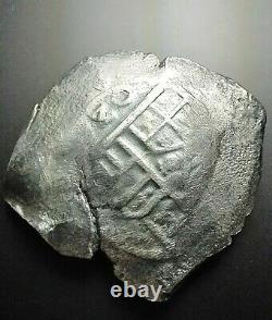 8 Reales Cob Spanish Silver Coin, Spice Islands Shipwreck (Nice shape w OM mark)