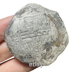 8 Reales Cob, Spice Islands Shipwreck (OMF, Very Nice Shield, Coral)