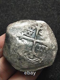 8 Reales Cob, Spice Islands Shipwreck (Very Nice Cross, Nice Shield, OM mark)