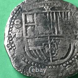 8 Reales Seville (sevilla) Mint Very Nice Spanish Colonial Silver Cob Coin