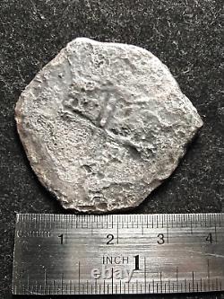 8 Reales Silver Spanish Cob Coin, Spice Islands Shipwreck (Nice Cross & Shield)