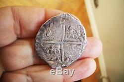 A66 Early Silver Cob 8 Reales Philip IV 1622-1649 Potosi Mint Assayer T