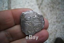 A66 Large Silver Cob 4 Reales Philip IV 1621-1666 Potosi Assayer T Dated 16x0