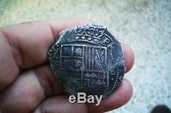 A66 Large Silver Cob 8 Reales Philip IV 1621-1666 Potosi Dated 16x0 Spain