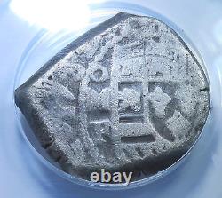 ANACS 1732 Mexico Silver 4 Reales Spanish Colonial Date Pirate Treasure Cob Coin