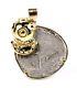 ATOCHA Philip III 4 REALES Shipwreck Cob Coin in 14k Gold Scuba Diver Pendant