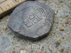 Antique Spanish Silver Cob Shipwreck Salvage Silver Piece of Eight Reales