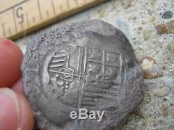Antique Spanish Silver Cob Shipwreck Salvage Silver Piece of Eight Reales
