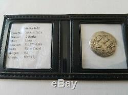Atocha 2 Reales GRADE 1 Assayer D 1577-1588 Coin Shipwreck Artifact Treasure Cob