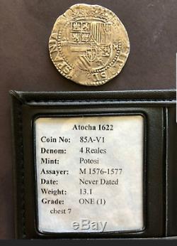 Atocha Fleet Potosi 4 Reales 1556-98 Silver Cob Mel Fisher Pirate Treasure Coin