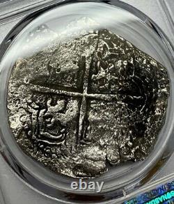 Atocha Shipwreck (1612-16) P Q Bolivia 8 Reales PCGS F Detail Silver Cob Coin TV