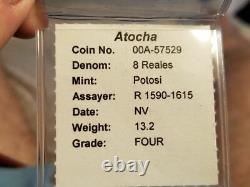 Atocha Shipwreck 8 Reales Cob Coin with COA Flip and Salvor Tag Found in 2000
