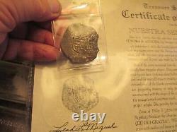 Atocha Shipwreck Treasure 8 Reale Grade 3 Silver Cob Coin 1591-1621 Coin & COA