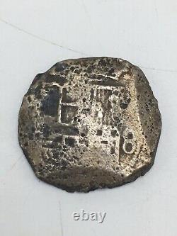 Authentic Spanish Eight 8 Reale Sunken Treasure Silver Cob Coin With Coa