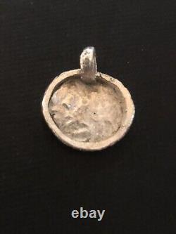 Authentic Spanish Half-Real Silver Shipwreck Cob Coin in Custom Bezel Pendant