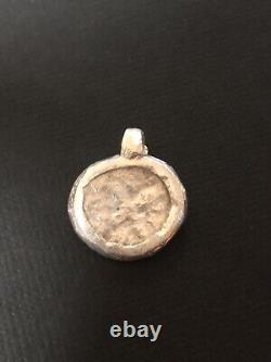 Authentic Spanish Half-Real Silver Shipwreck Cob Coin in Custom Bezel Pendant