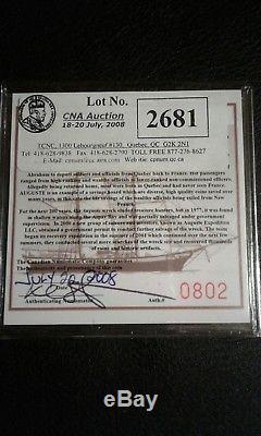 BOLIVIA 1756P q. COB FROM AUGUSTE SHIPWRECK (1761) SILVER 8 Reales WITH COA