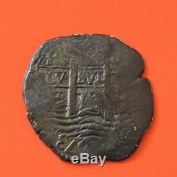 BOLIVIA 8 REALES 1673 Spanish Colonial Silver COB Coin, Assayer E-Ergueta #6360