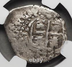 BOLIVIA. Philip IV, Silver Cob Real, 1653-P E PH, NGC VF Details