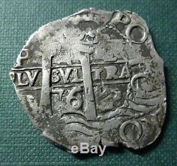BOLIVIA (Potosi) SILVER COIN COB 4 Reales, KM25 1676 E (Double Dated)