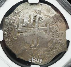 BOLIVIA. Silver Cob 8 Reales, 1687-P, 27.76 g, NGC VF30